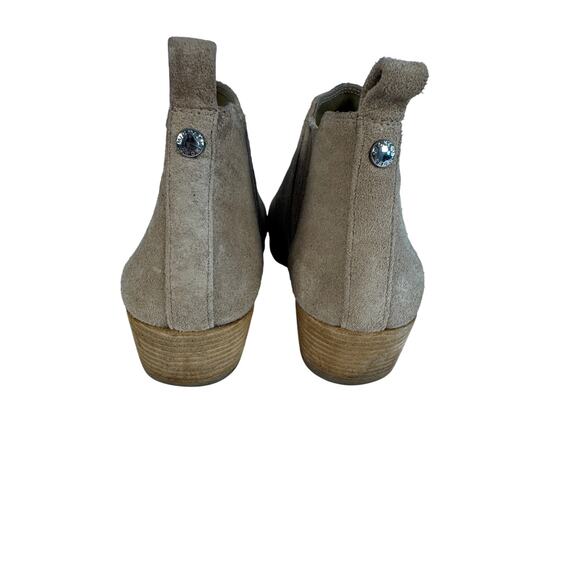 Michael Kors Taupe Suede Ankle Booties Size 6 Chelsea Style - Picture 4 of 7